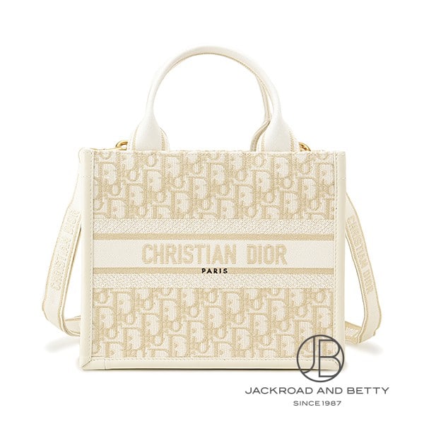 ブックトート バッグ スモール ラテホワイト 白[M1325CZDL_M01E] Dior