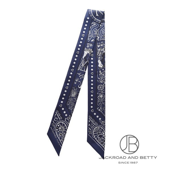 ツイリー バンダナ ネイビー 紺[H063017S-01] Twilly | エルメス 新品