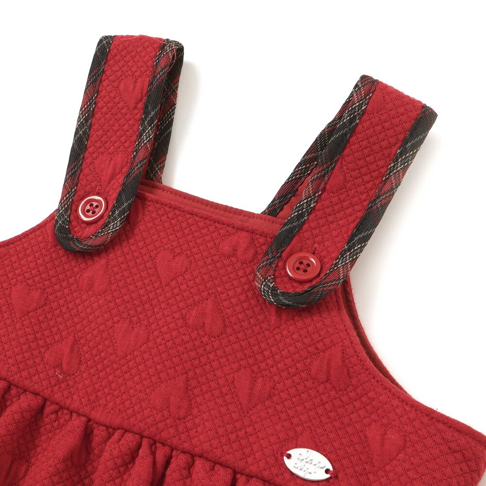 ハートキルトジャンパースカート＆ロンパース2点セットベビー(70~80cm