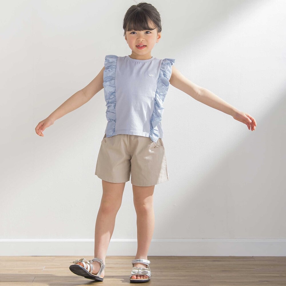 スカラップポケットキュロットパンツ(95~150cm)(95cm ベージュ