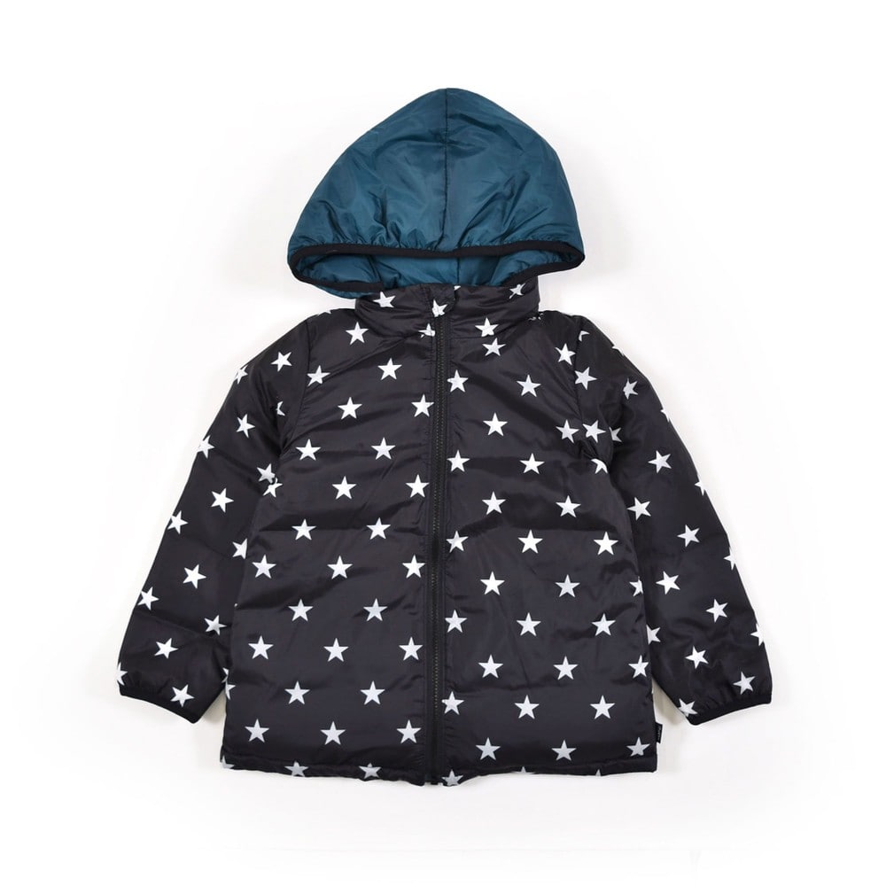 リバーシブル 星柄 ダウン コート（100cm～140cm）(100cm グリーン