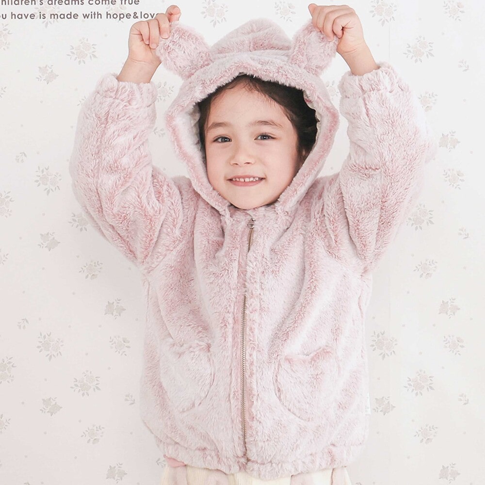 アニマルウサギクマネコハートポケット付きふわふわファージャケット