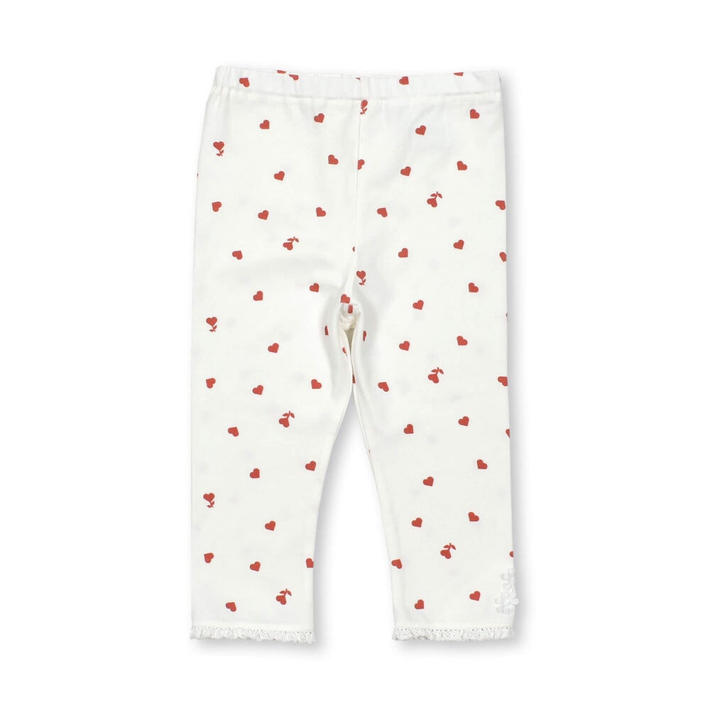 お揃い】無地いろんなハート総柄6分丈レギンス(80~130cm)(80cm