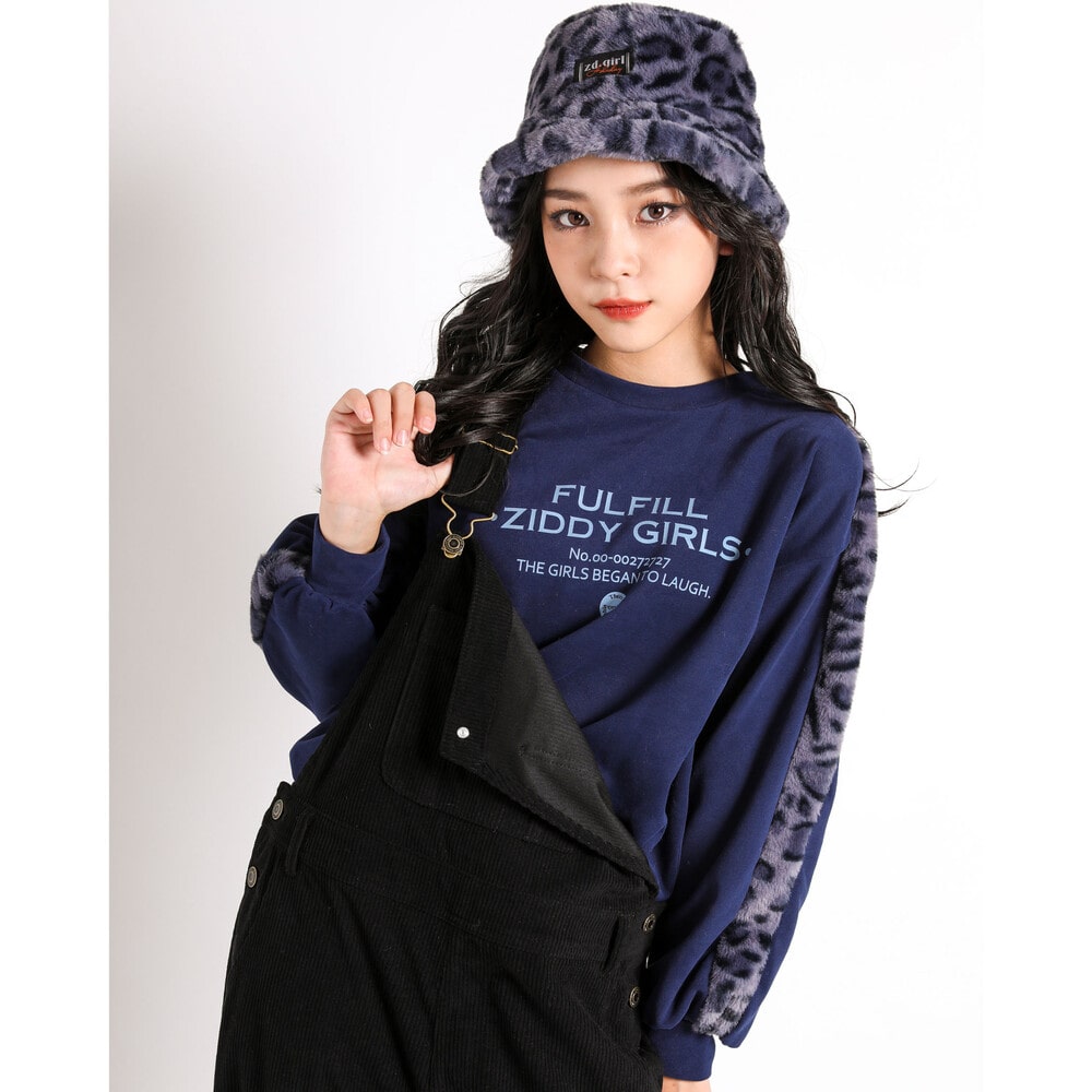 アニマル レオパード 柄 肩 ファー ライン プルオーバー + ファー