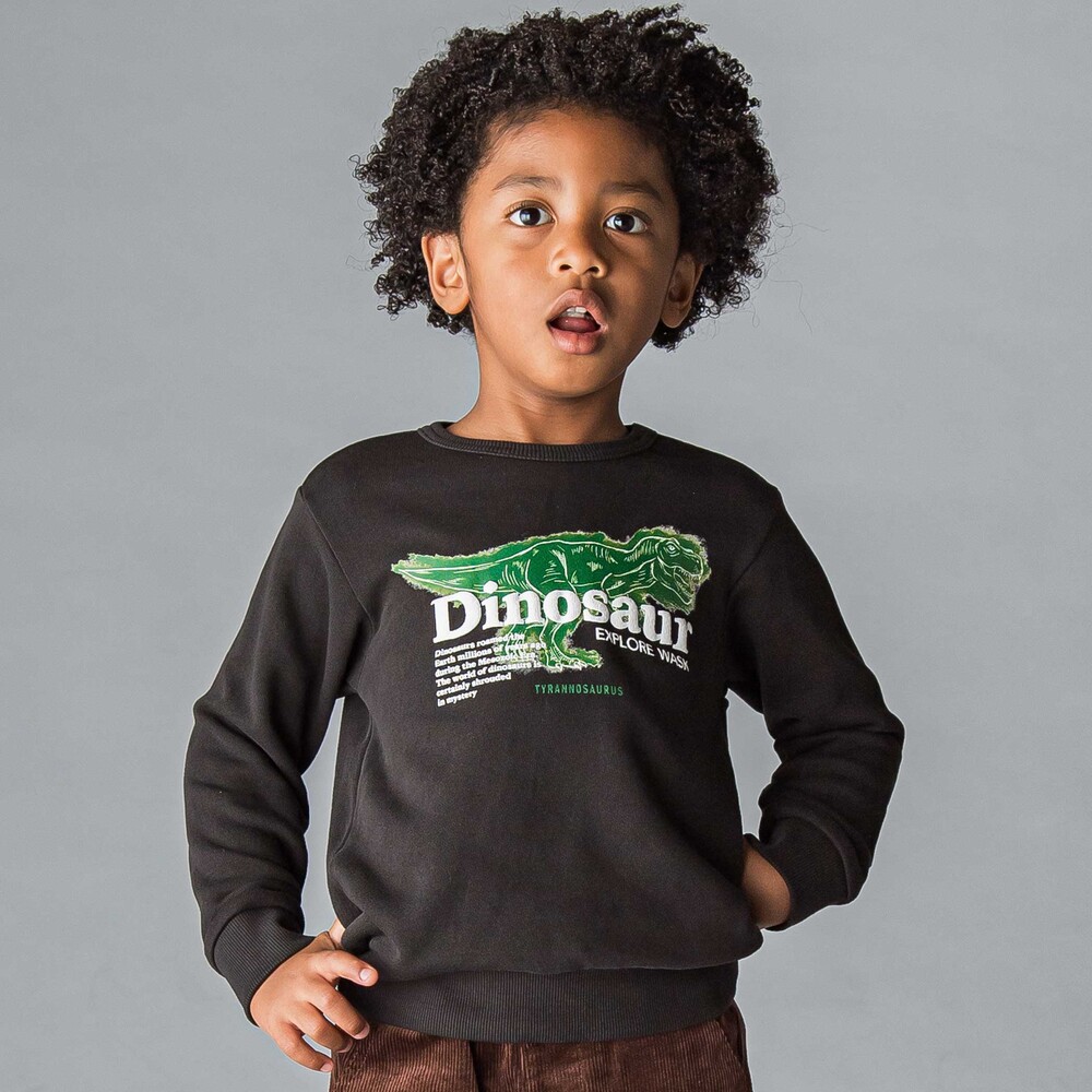 恐竜プリントトレーナー(100~160cm)(100cm ブラック): トップス【べべ