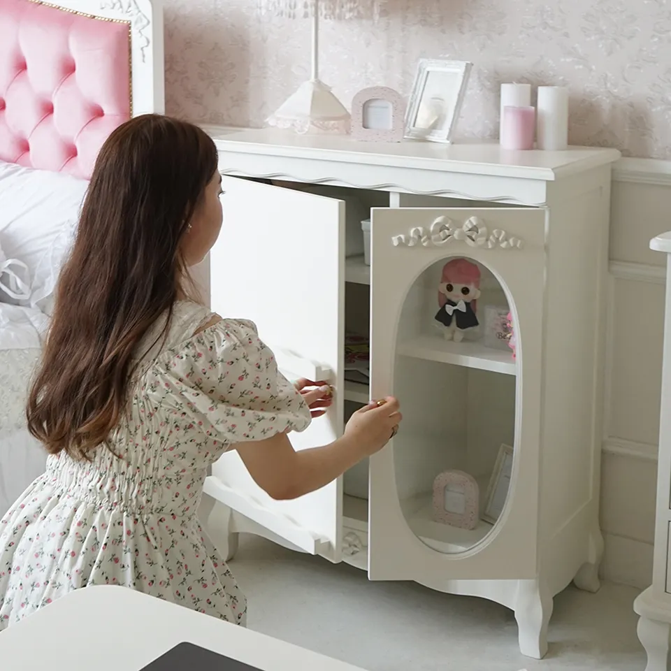 ステラリボン 姫系 推し活キャビネット(チェスト) ホワイト 幅75cm