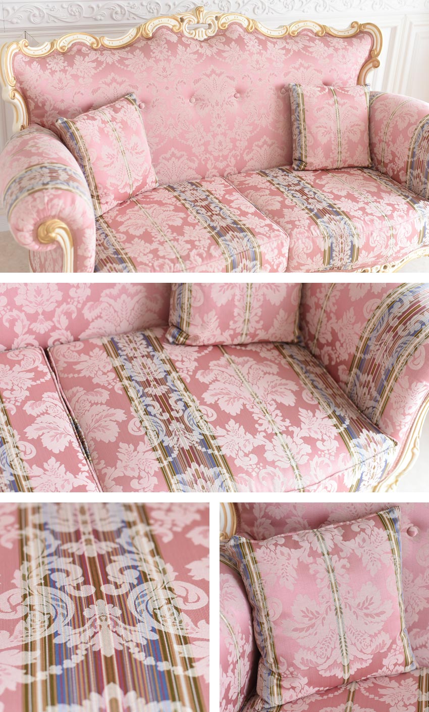 みるく☆管404☆イタリア製☆アンティーク☆ピンクファブリック