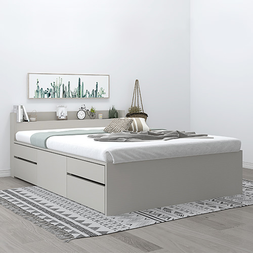 棚付きで便利で快適に!収納付きクイーンサイズベッド特集 | ベッドスタイル