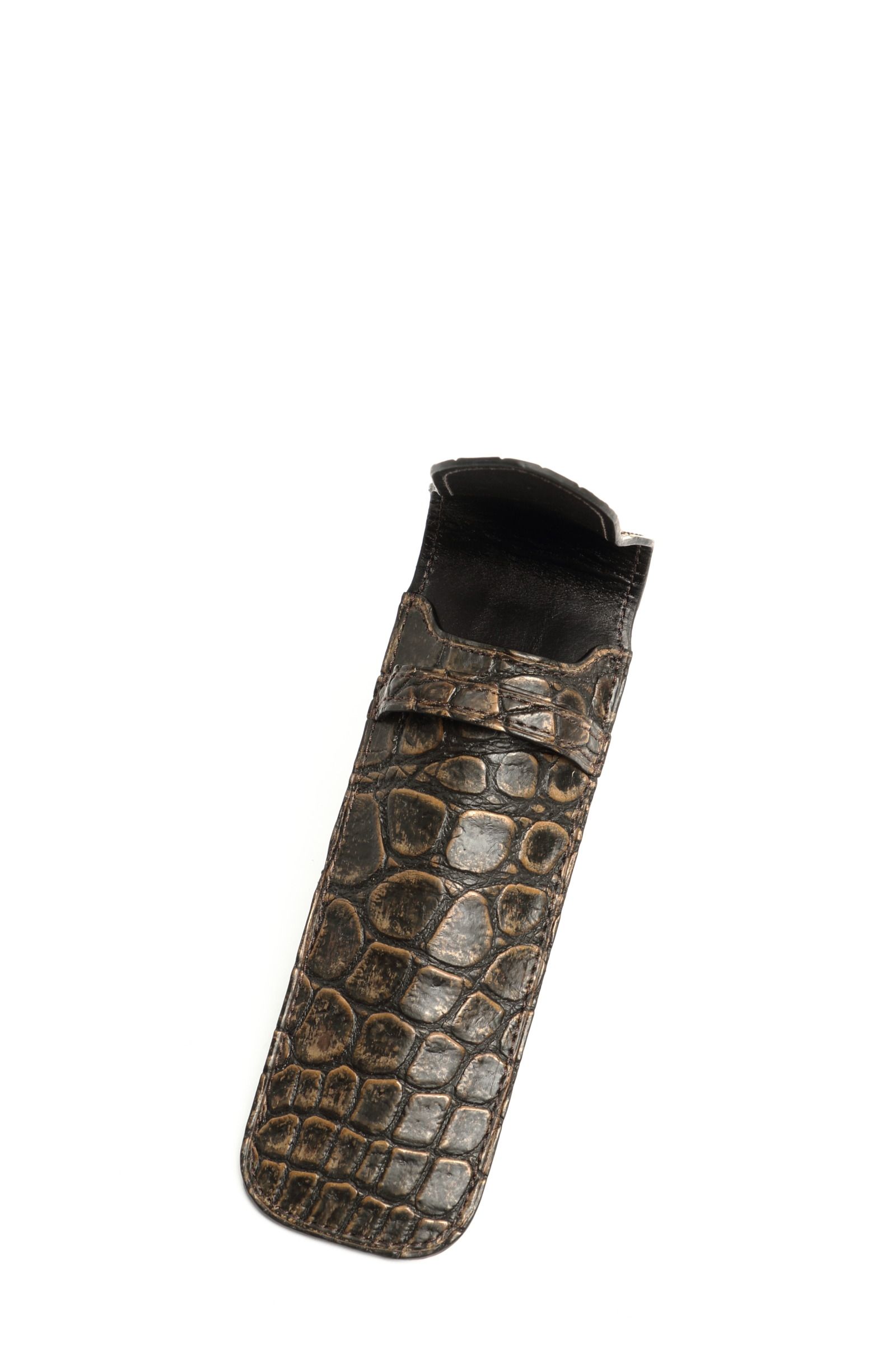 ZAO - 【最高級】 マットスモールクロコ (ポロサス) ペンケース