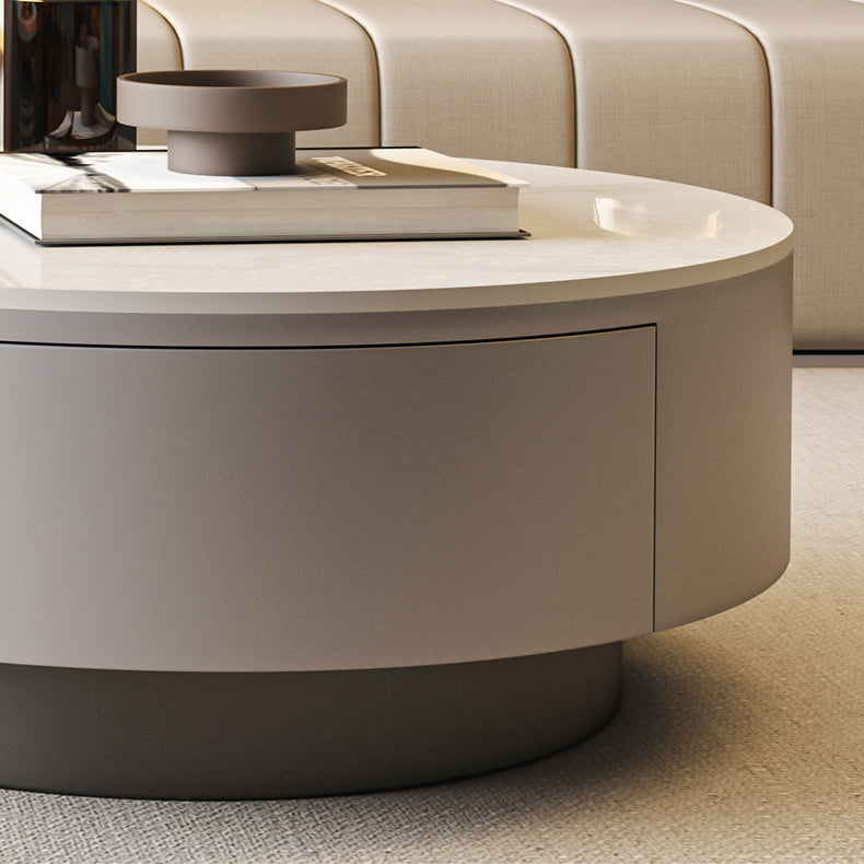 センターテーブル セラミック天板引き出し収納付き- 高級感漂うモダン