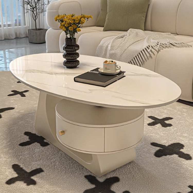 ラタンデザインの丸いセンターテーブル 圧迫感がないガラス天板- yw-169