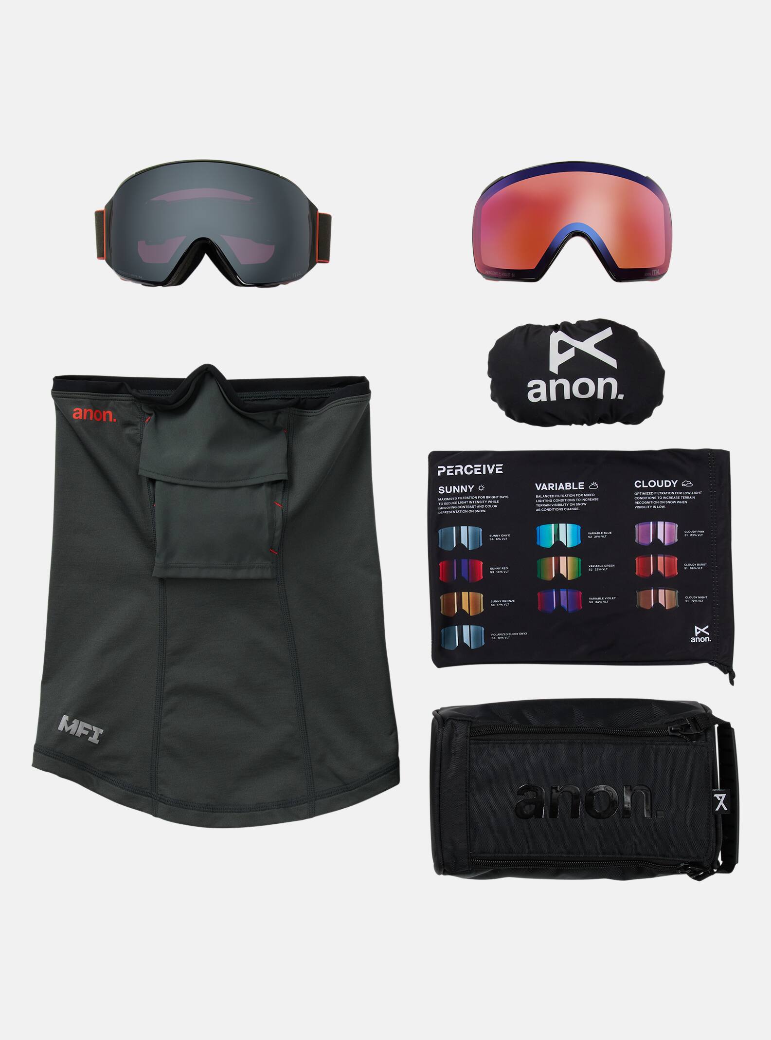 Anon M4 Low Bridge Fit Goggles (Toric) + Bonus Lens + MFI® Face