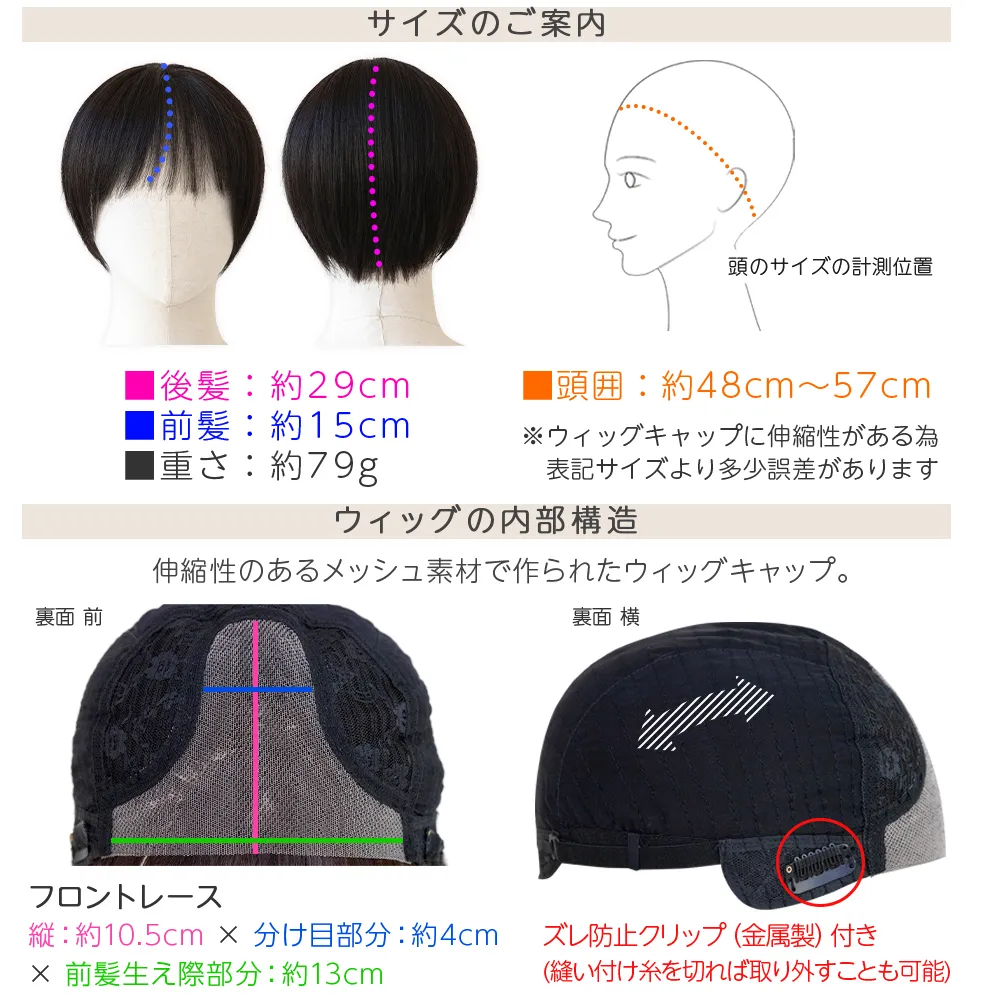 医療用ウィッグ 手植えバング 高級人毛MIX ベルショート｜ウィッグの