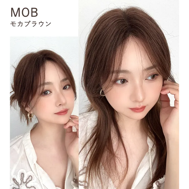 総手植え 人毛100% トップヘアピース スムースセンターフロウ