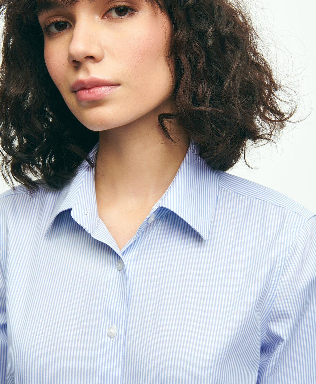 ノンアイロン スーピマコットンストレッチ ストライプシャツ Fitted