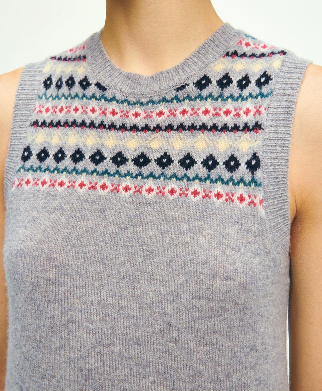 ラムズウール フェアアイル ノースリーブセーター | Brooks Brothers