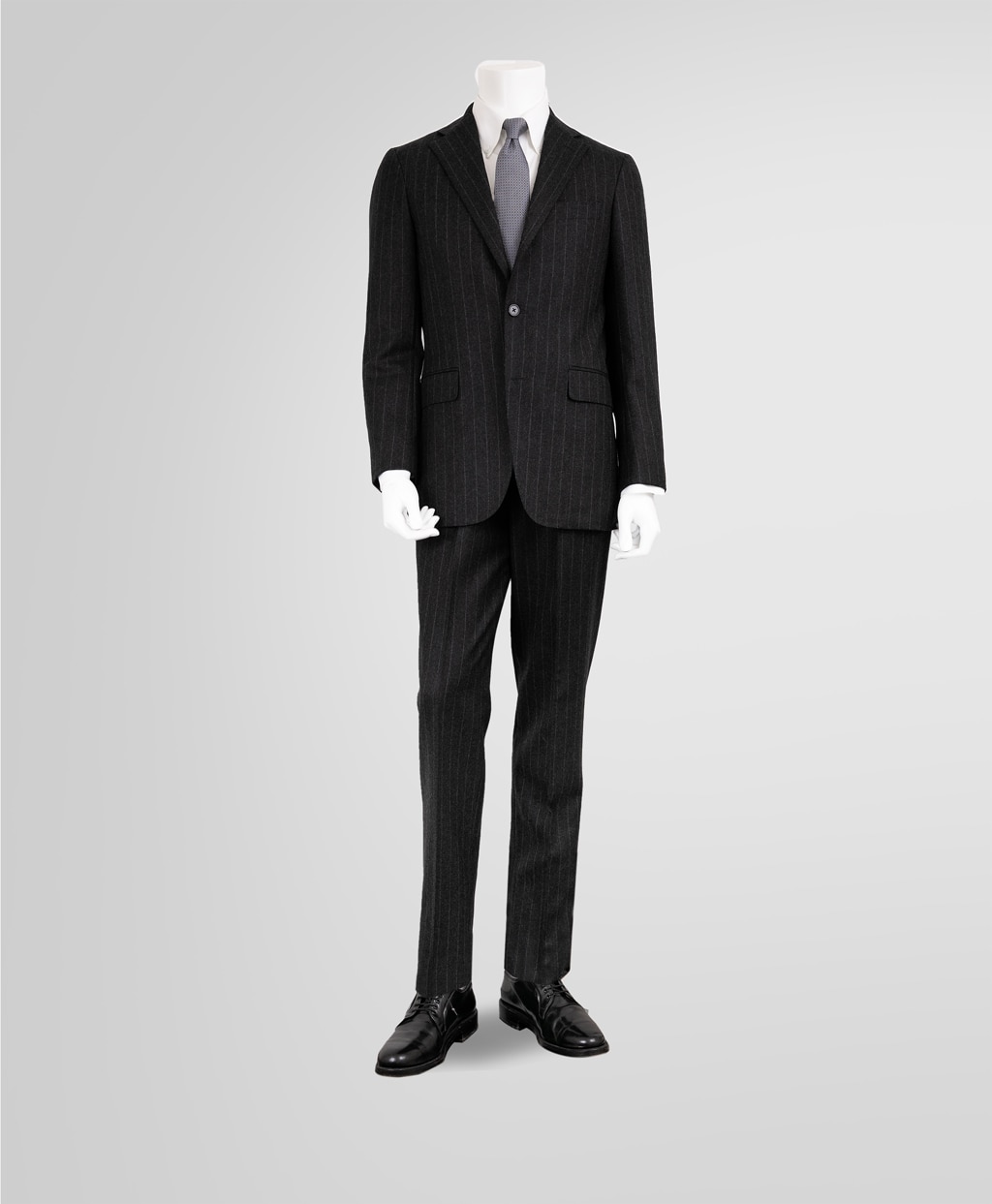 ウールフランネル ストライプ 段返り3釦スーツ TOKYO model | Brooks
