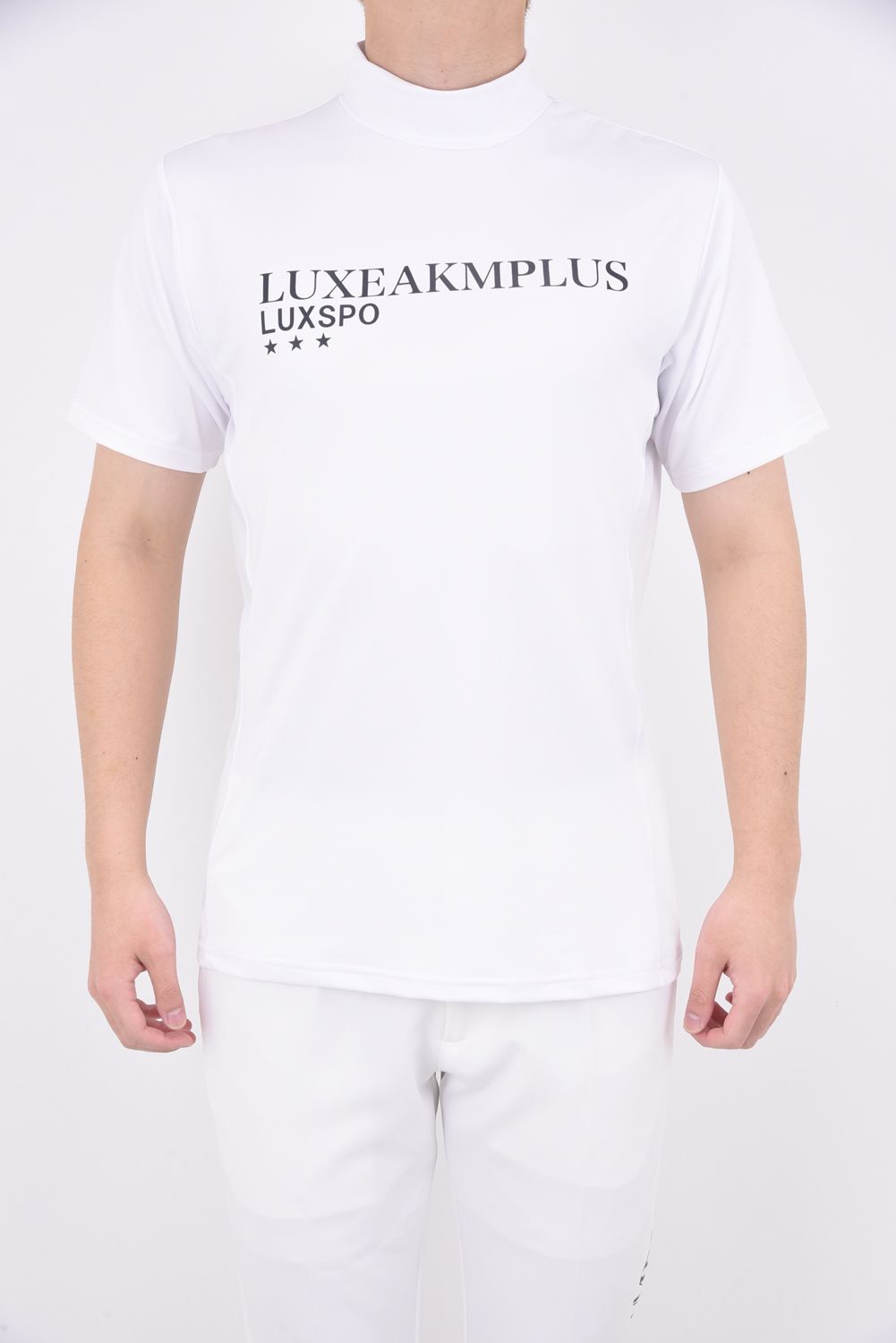 LUXEAKMPLUS - SPORTS LOGO MOCK NECK T-SHIRTS / スポーツロゴ モック