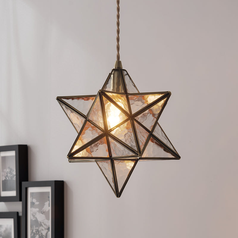 ペンダントライト 1灯 ガラス 星型 照明 ライト おしゃれ ぼん家具