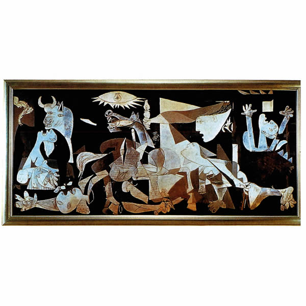 【大型】額縁つき絵画【ゲルニカ】 複製画・額縁付き・ピカソ・「ゲルニカ」 : グーピルギャラリー - 通販