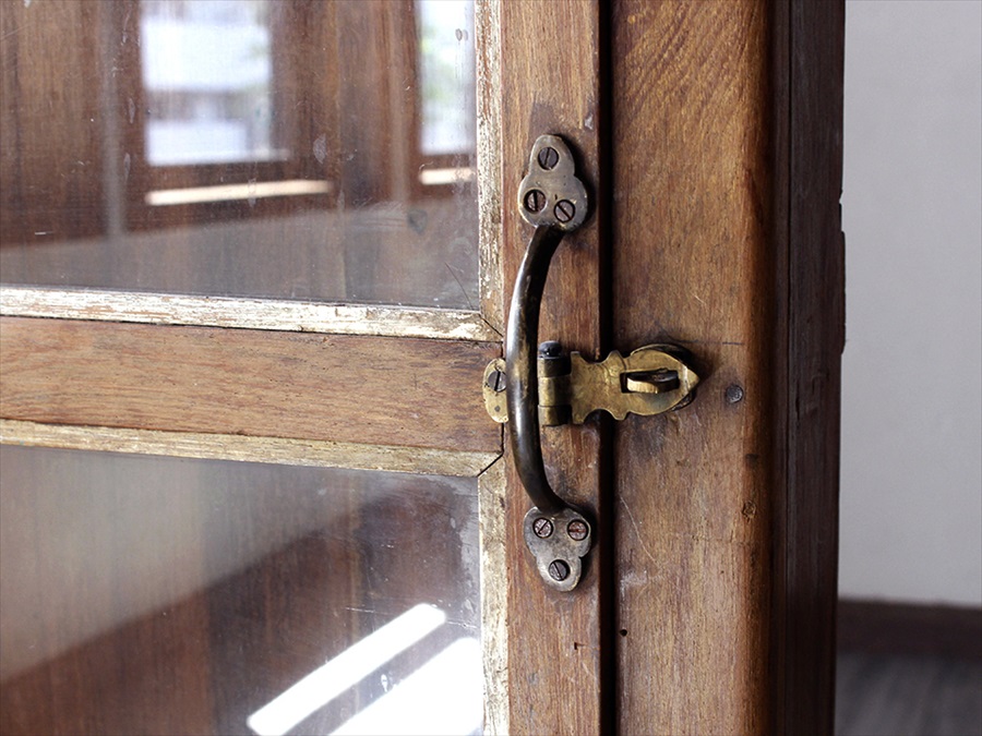 アンティーク・ガラスキャビネット/コレクションケース・飾り棚 H130