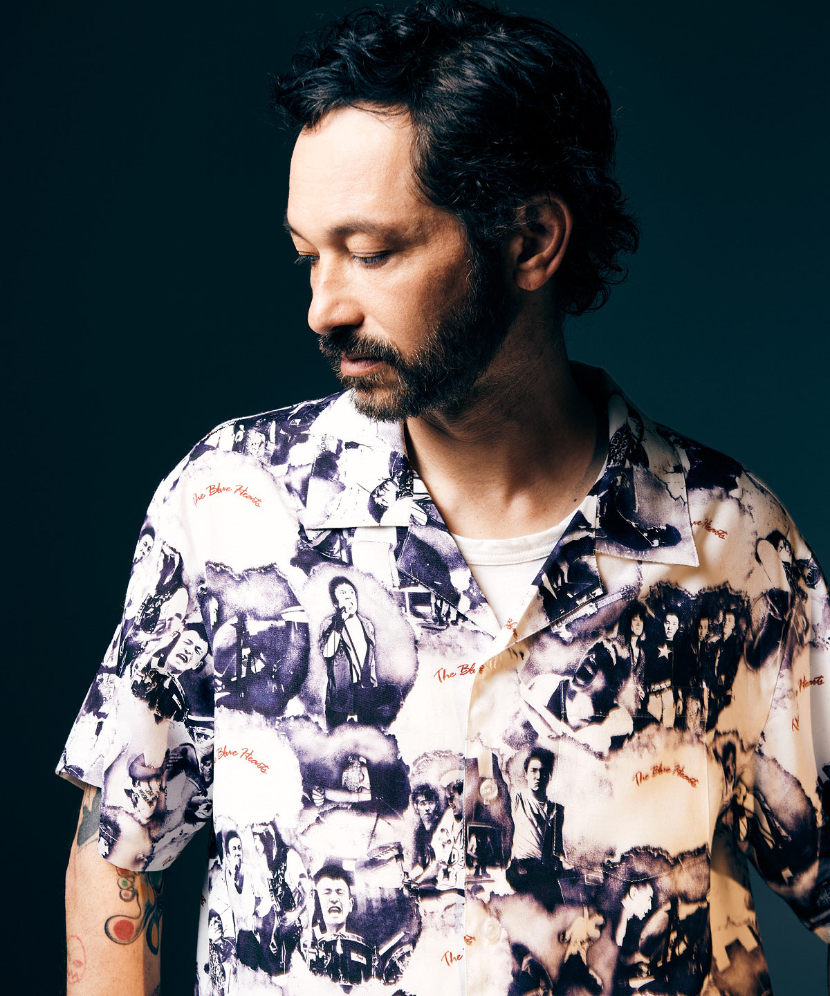 GB0325/BH01 : THE BLUE HEARTS Open Collar Shirt / ザ・ブルーハーツ