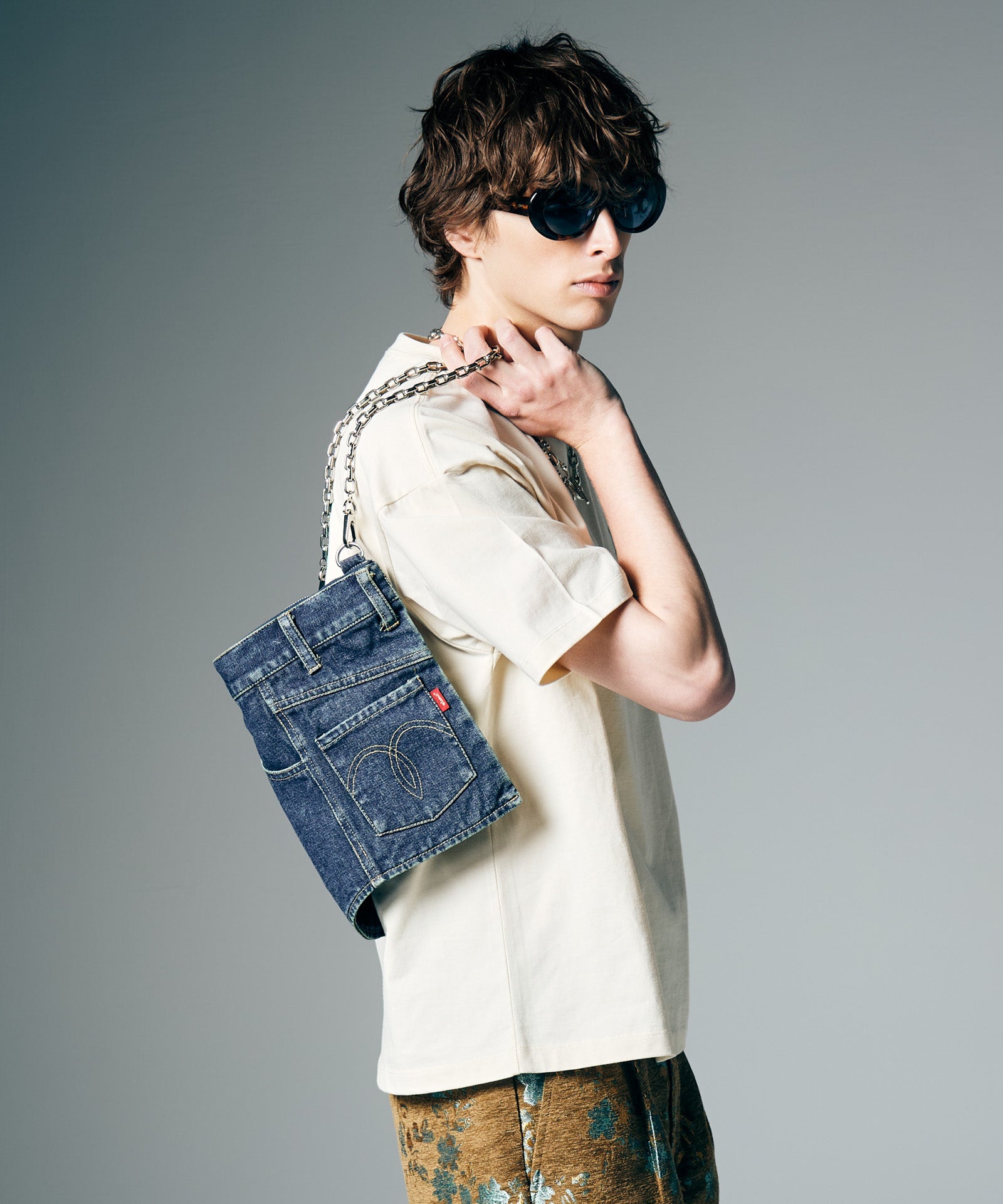 GB0226/AC07 : Aged Denim Bag / エイジドデニムバッグ | glamb Online