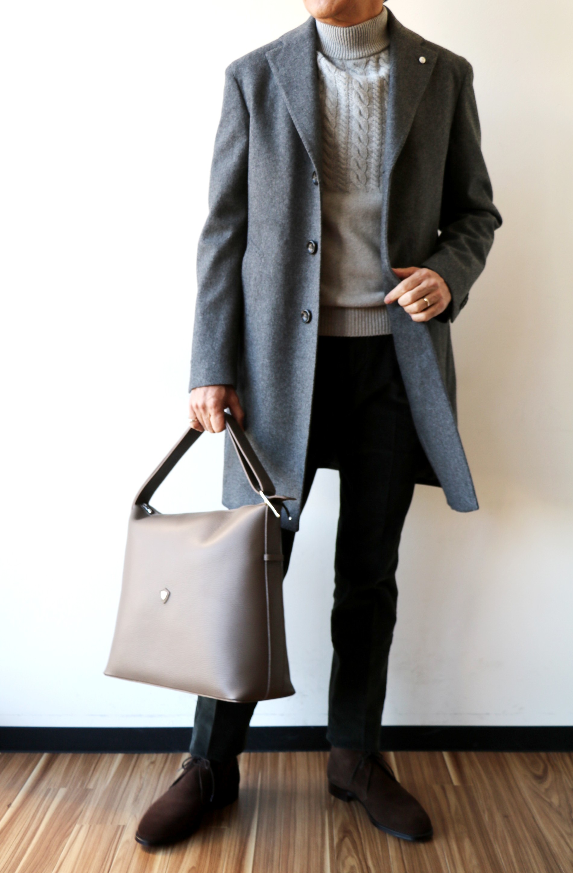 新品☆ルイジビアンキマントヴァ Luigi Bianchi スラックス 48 紺