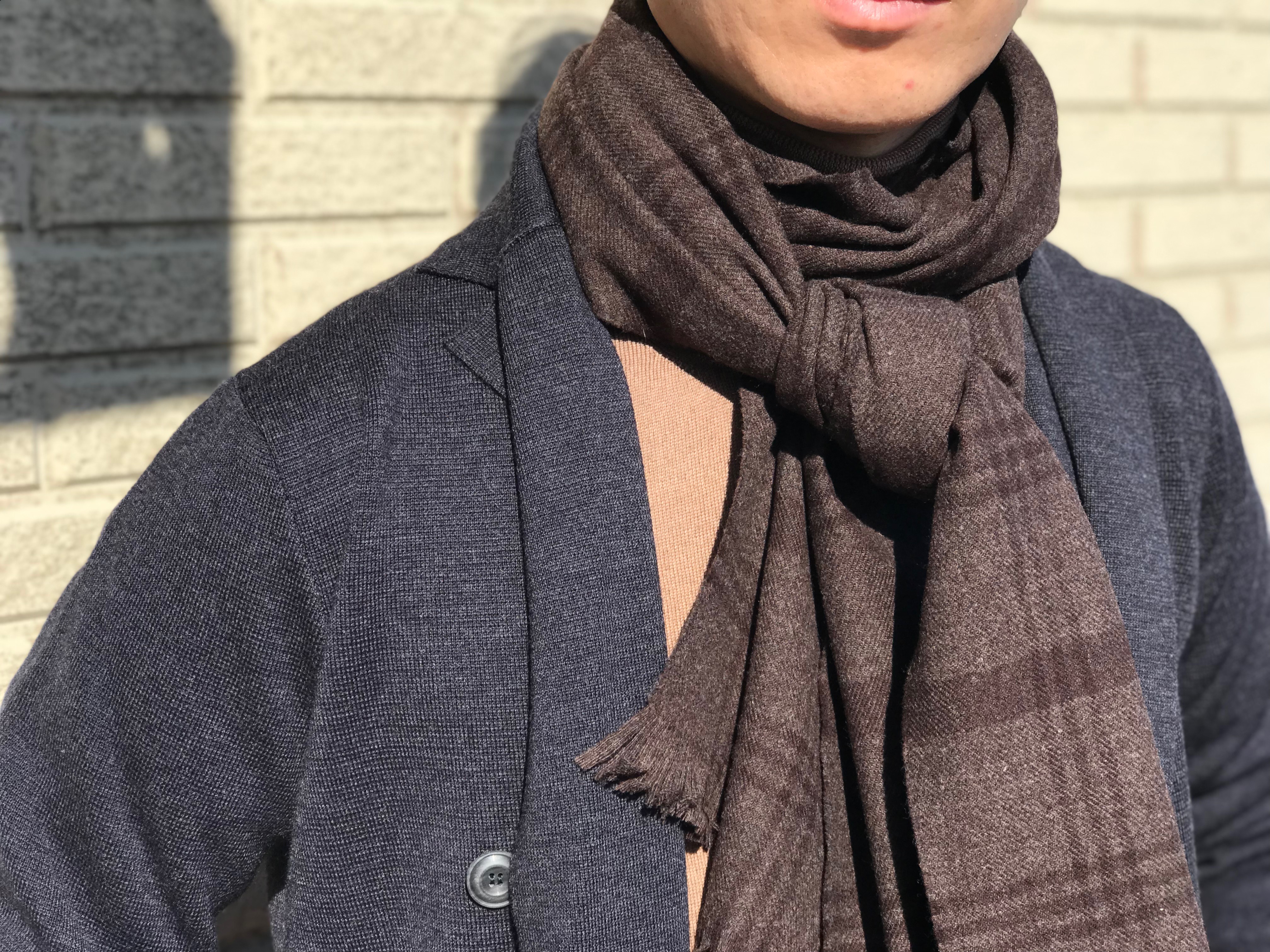 美品 希少 エスコリアルウール ジョシュアエリス チェック マフラー