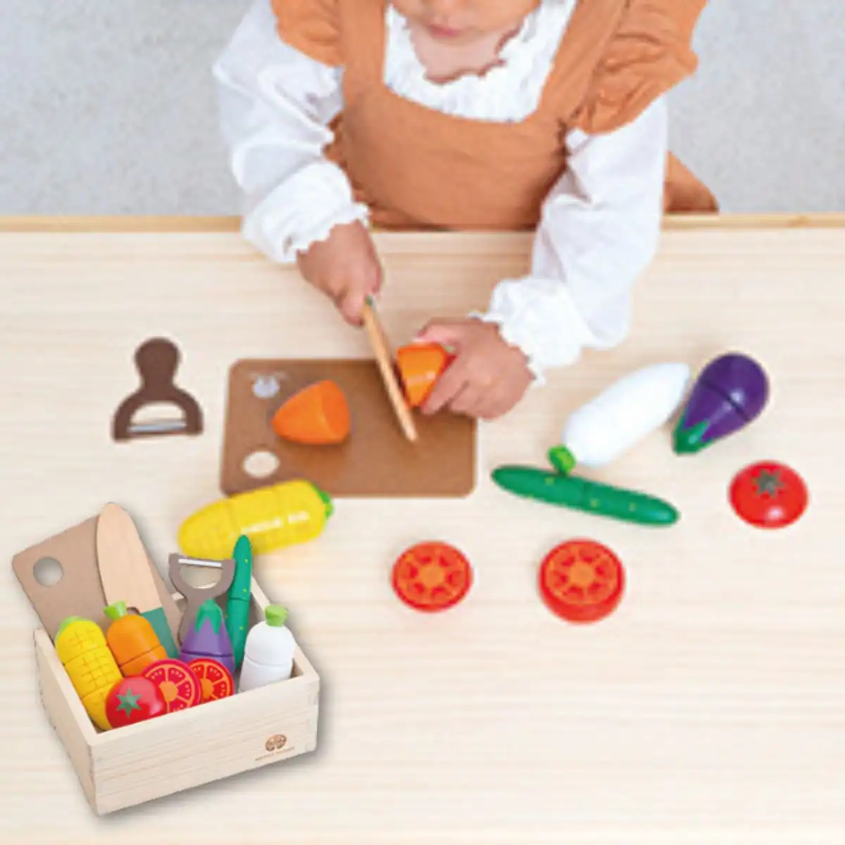 はじめてのおままごと サラダセット 木箱入り｜ギフトプラザオンライン