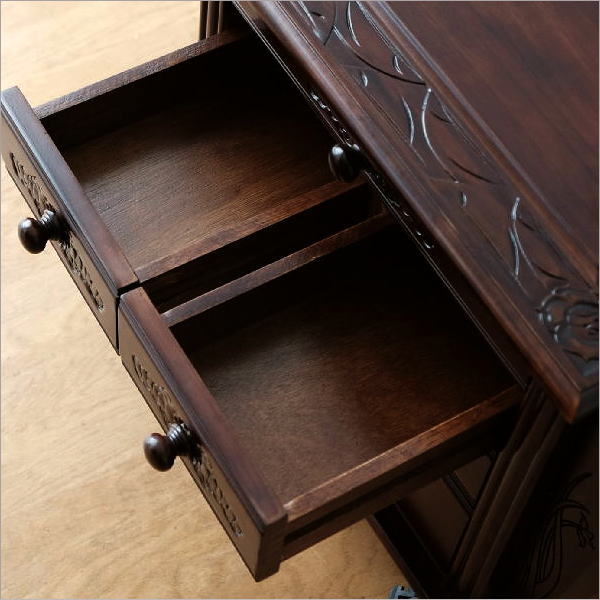 サイドテーブル アンティーク 家具 キャスター付き 完成品