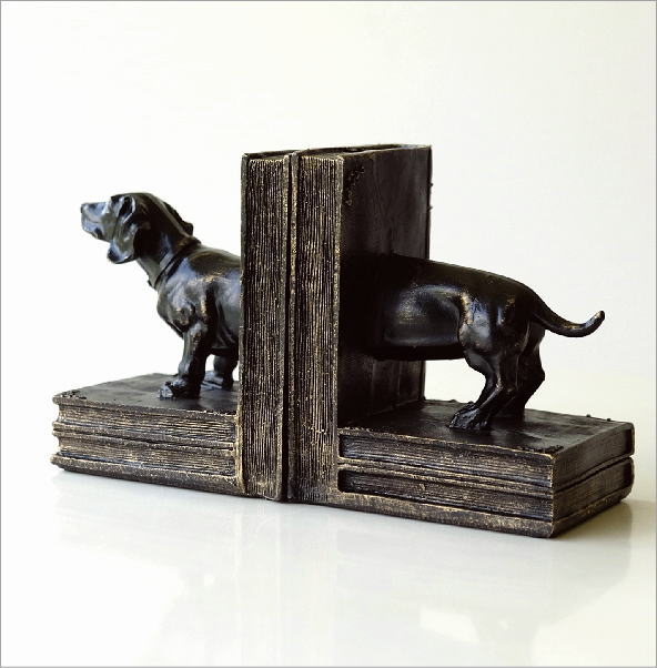 ブックエンド おしゃれ アンティーク レトロ 犬 イヌ 動物 本立て