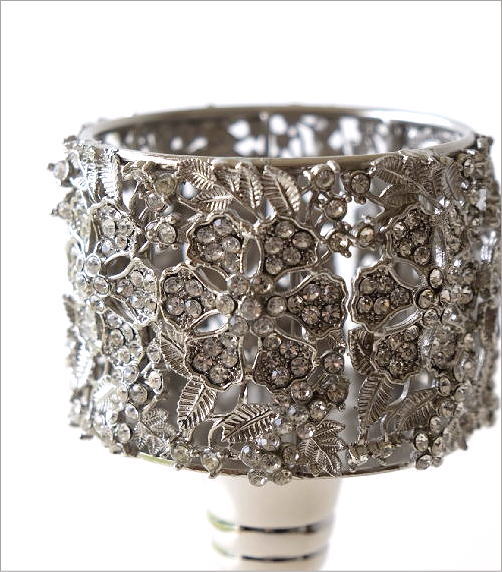 キャンドルホルダー ガラス アンティーク シルバー おしゃれ