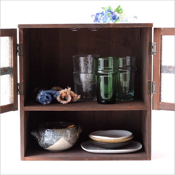 キャビネット スパイスラック おしゃれ ガラス ウッド 木製