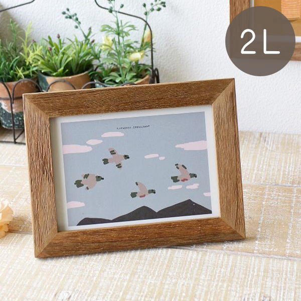 フォトフレーム 写真立て 木製 チーク材 おしゃれ 2L 壁掛け フォト