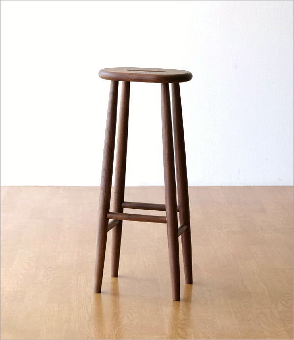スツール ハイスツール ウォルナット 天然木 木製 ウッド シンプル