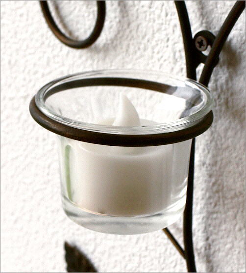 壁飾り アイアン ガラス キャンドルホルダー 壁掛け 花瓶 インテリア