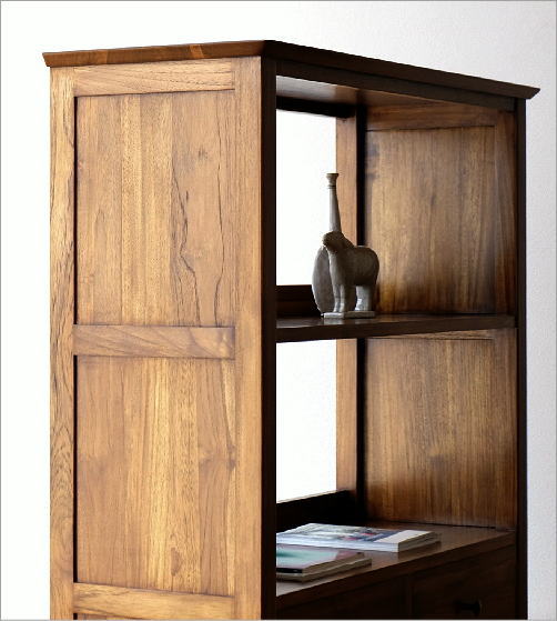 本棚 チーク 無垢材 飾り棚 オープンシェルフ 幅90 奥行35 チーク