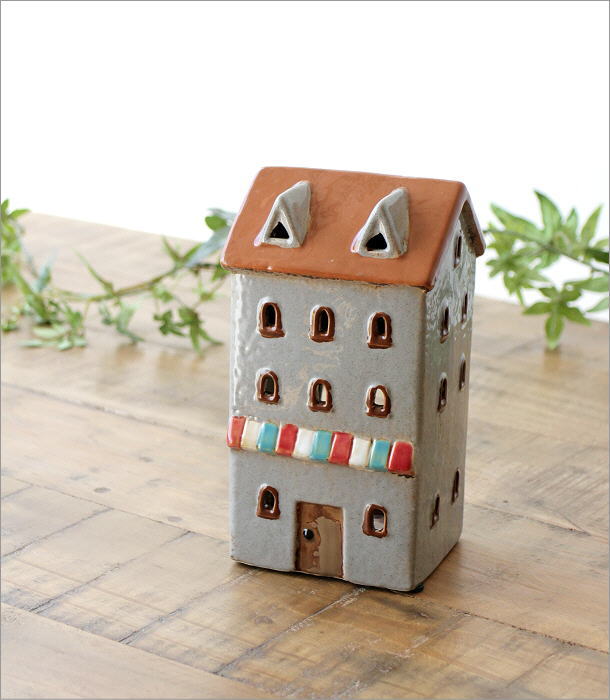 キャンドルホルダー 家 陶器 キャンドルハウス おうち 家型 かわいい