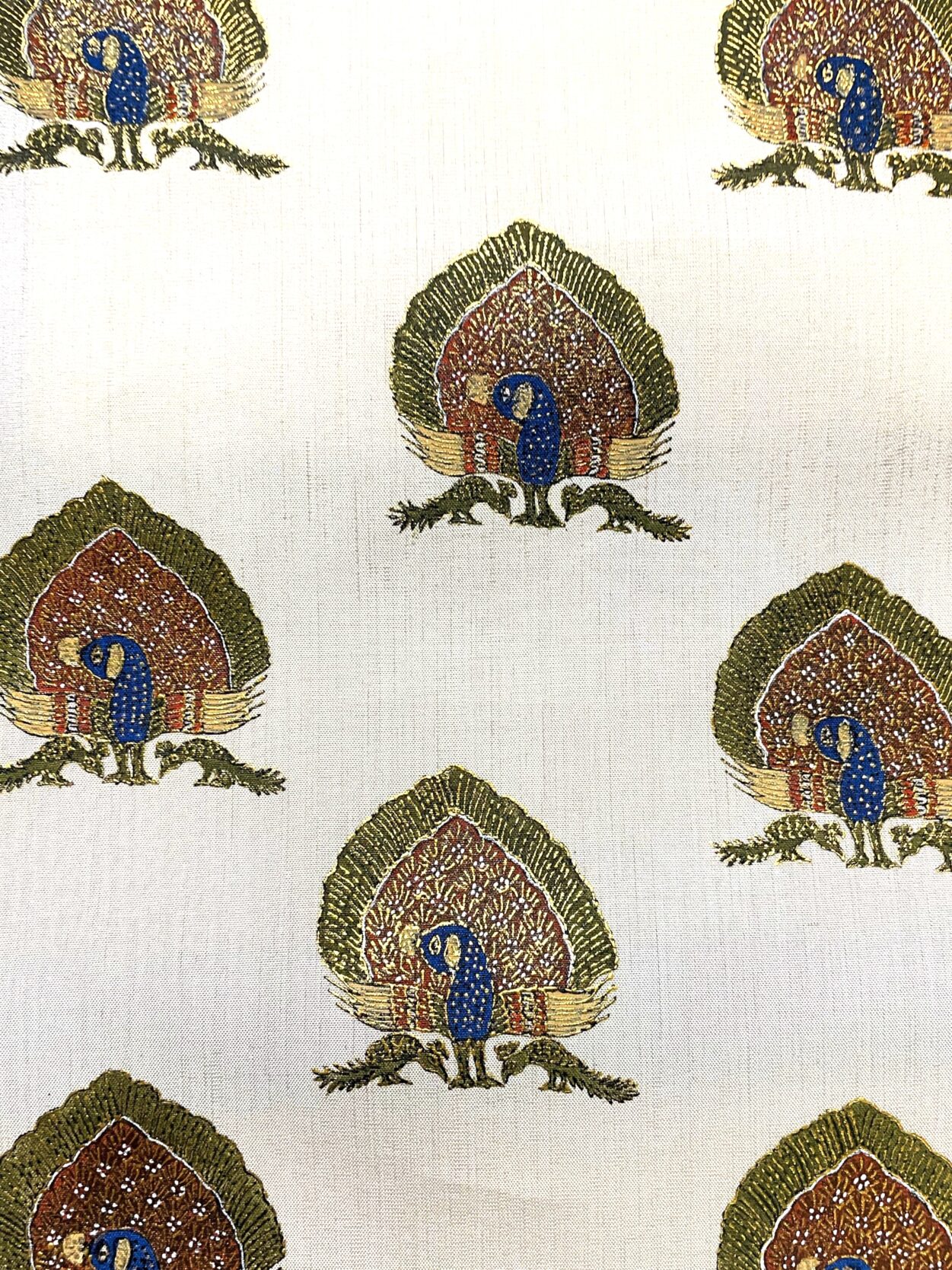 インド更紗 金更紗孔雀手 - ぎをん齋藤・齋藤織物