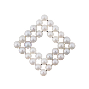 GSTV パラジウムシルバー950 天然ホワイトジルコン Mia ブローチ ZI 約