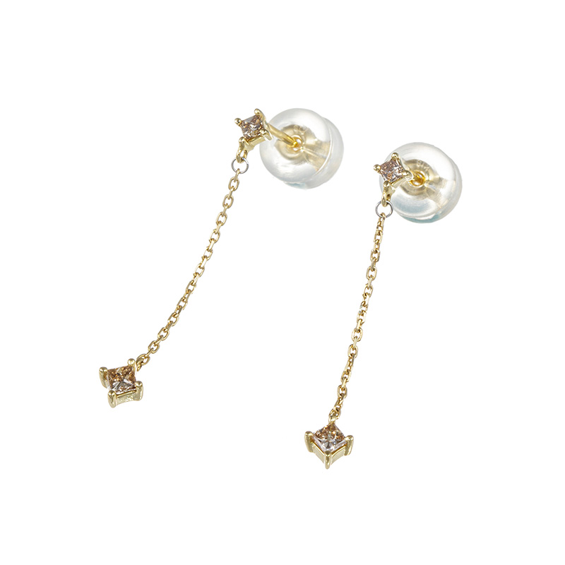 GSTV K18YG ブラウンダイヤモンド ピアス BRD 約0.20ct