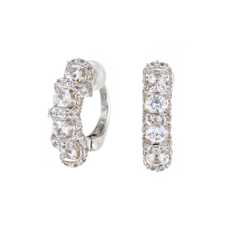 GSTV パラジウムシルバー950 天然ホワイトジルコン Mia フェザータッチ