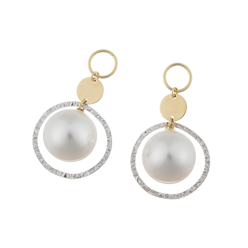 GSTV K18YG/WG 白蝶真珠 チャーム P 約9.0mm