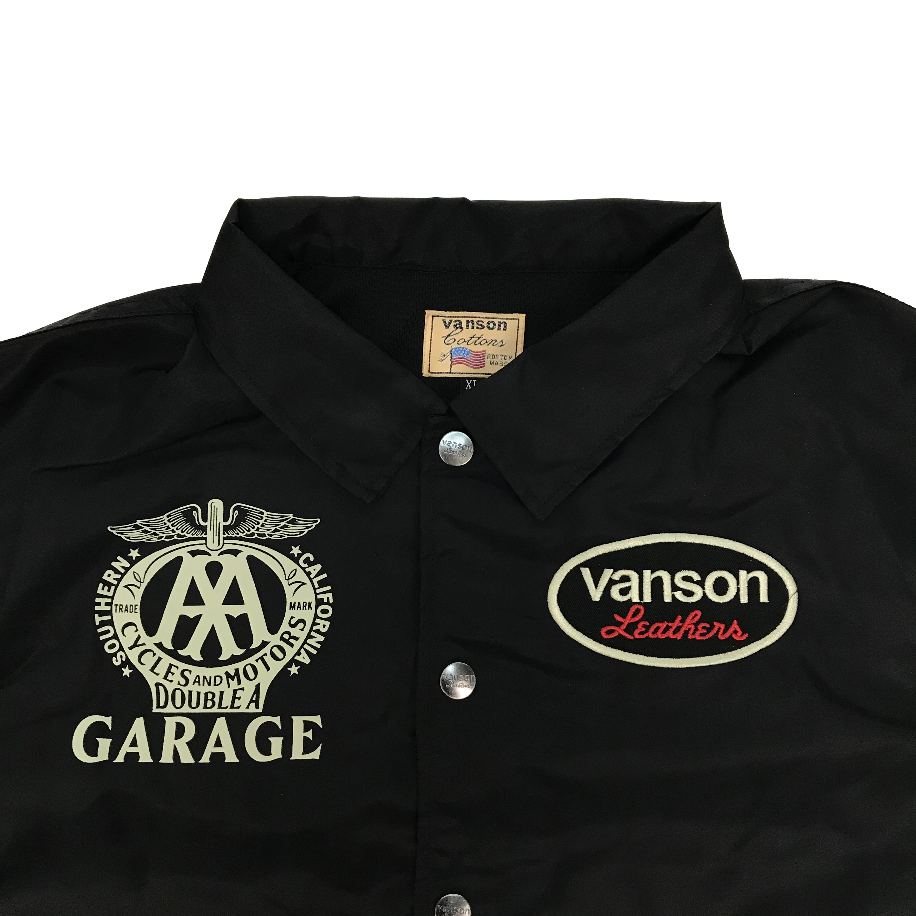 vanson MOTORCYCLE CUSTOM COACH JACKET NAVY BLUE（ネイビーブルー