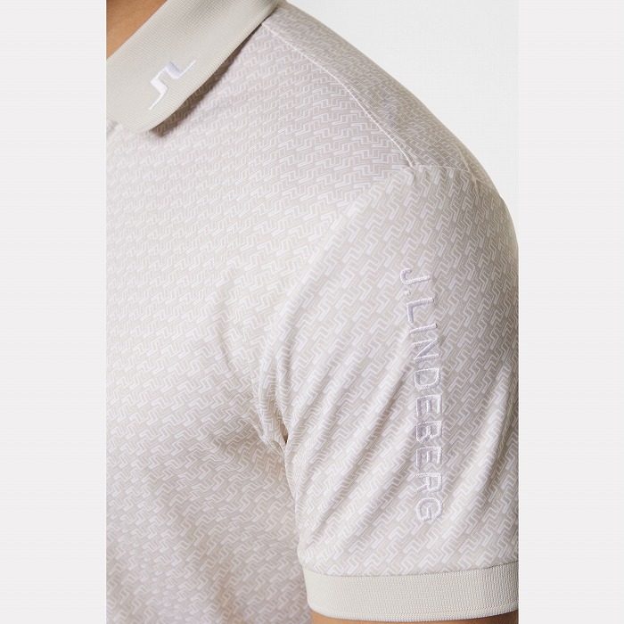 J.LINDEBERG（ジェイリンドバーグ）シーズナルプリント袖ロゴ刺繍半袖