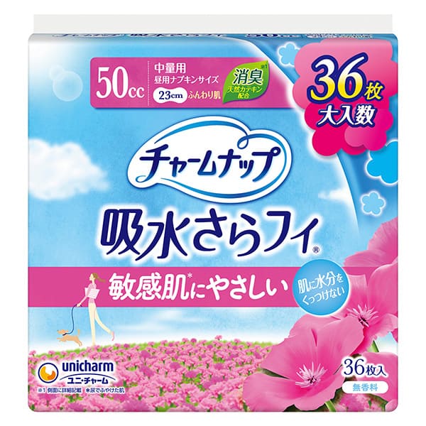 チャームナップ 吸水さらフィ 敏感肌にやさしい 中量用 50cc｜ユニ