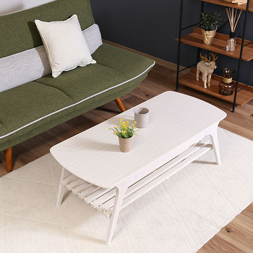 引出し付きセンターテーブル WH 98072 不二貿易 木製テーブル