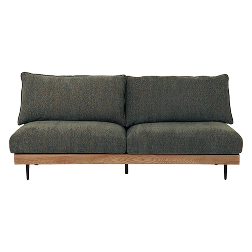 3人掛けソファ 宮付き 座面フェザー 358337 関家具 ソファー グリーン