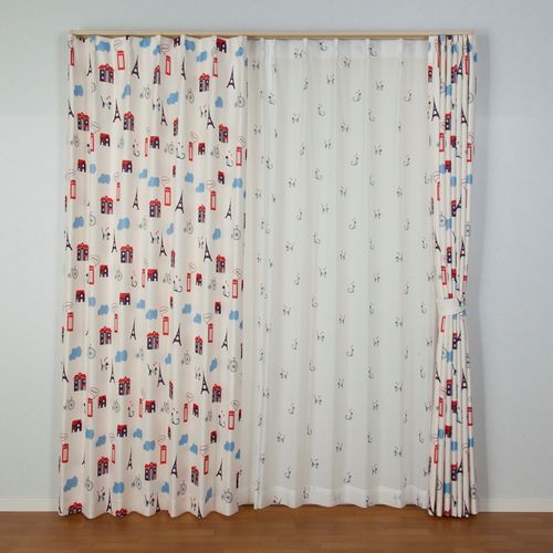 そらいろのたね レースカーテン オーナメント 100㎝×176㎝ 6枚 そら